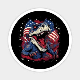 Patriotic Dinosaur Magnet